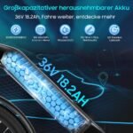 nakxus 26T1-PRO E-Bike 26 Zoll, 36V 18,2Ah Akku, 250W, 7-Gang, 90–130 km Reichweite, LCD-Display, IPX5 – Bild 2