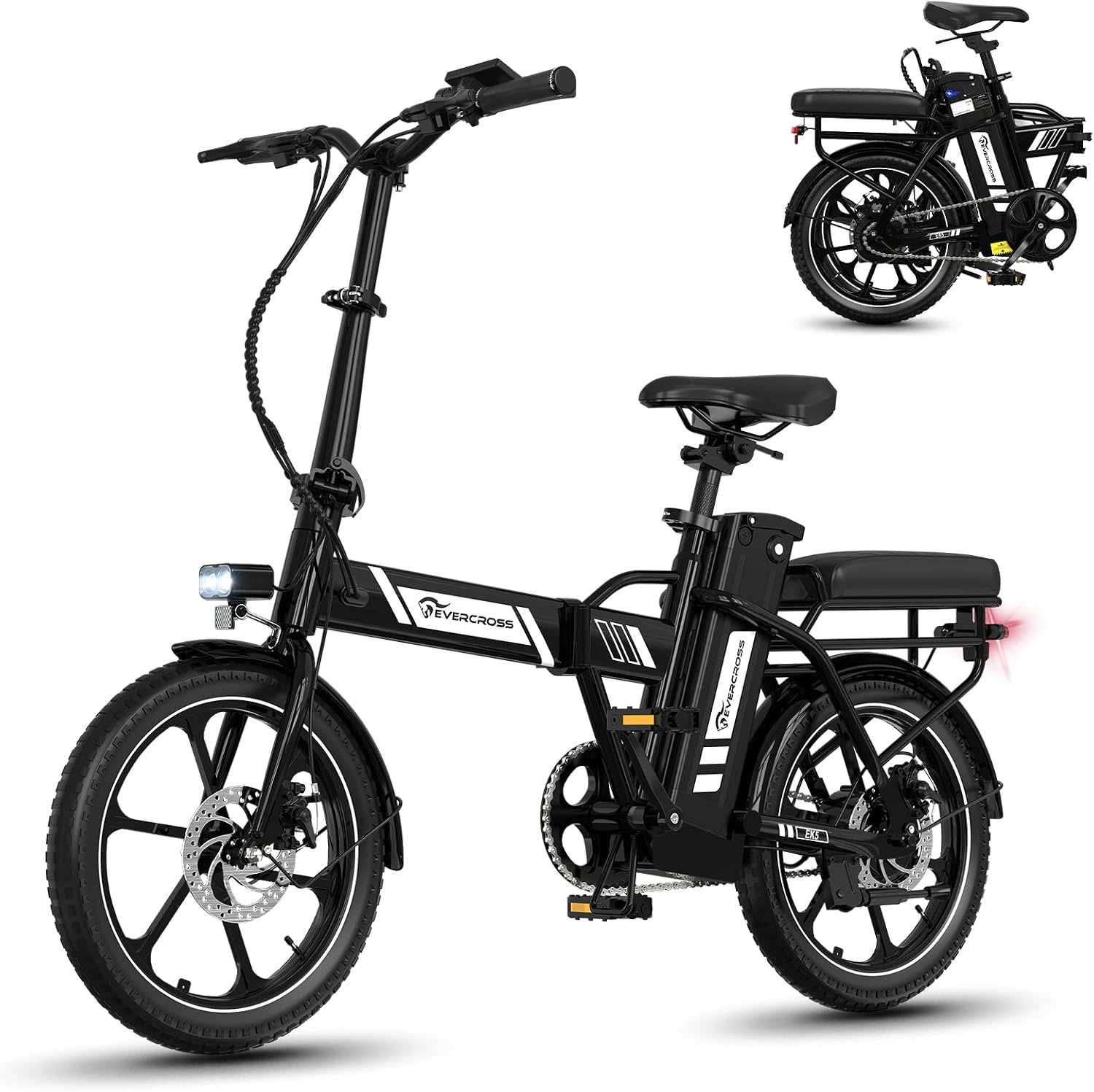 71H97_Ua2zL._AC_SL1500 EVERCROSS Elektrofahrrad für Erwachsene, 250W E Bike,16''x 2.0/20" x 4.0 Fette Reifen, bis zu 25KM/H & 60-100km Reichweite, Abnehmbare Batterie, Berg Schnee Elektro Offroad Fahrrad